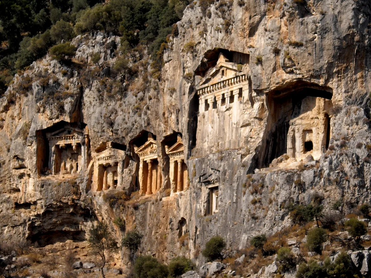 Rock-cut tombs across the river at Dalyan