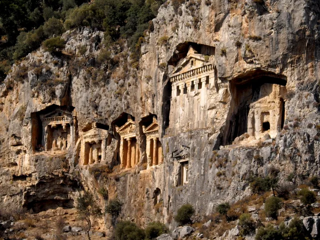 Rock-cut tombs across the river at Dalyan